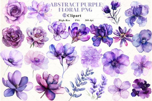 Abstract Purple Watercolor Floral Clipart: A Designer's Guide
