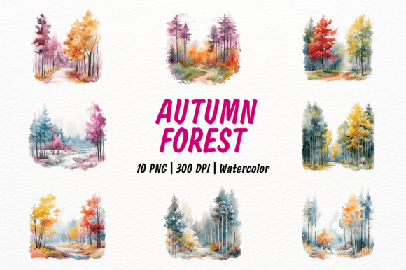 Autumn Forest Watercolor Collection