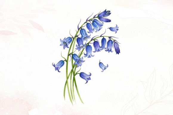 Dynamic Watercolor Bluebells Falling: A Font That Moves Like Spring Water