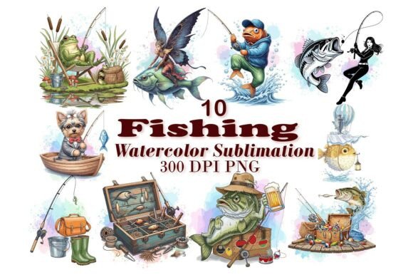 Fantasy Fishing Watercolor Sublimation