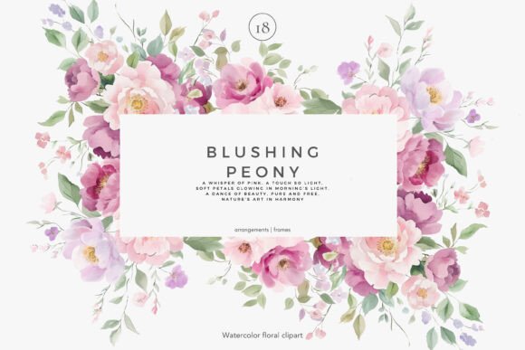 Floral Clipart Watercolor Peonies PNG: A Design Staple