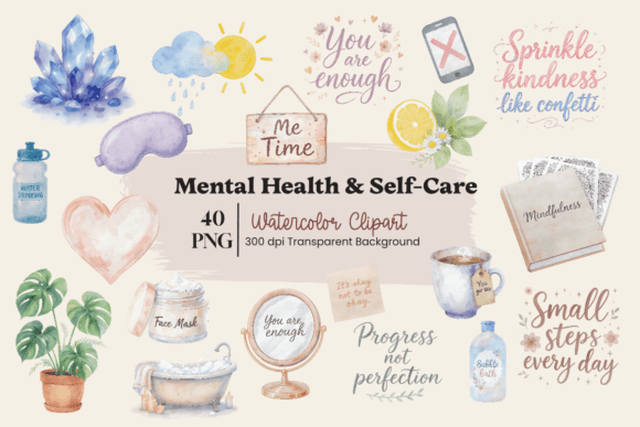 Mental Health and Self-Care Watercolor: A Designer's Guide