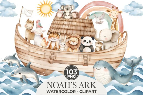 Noah's Ark Watercolor Bundle Clipart: A Designer's Asset