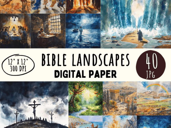 Watercolor Bible Landscapes Clipart: A Design Tool for Warmth and Authenticity