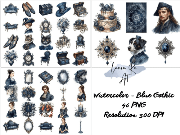 Watercolor – Blue Gothic: A Creative Font with Artistic Depth