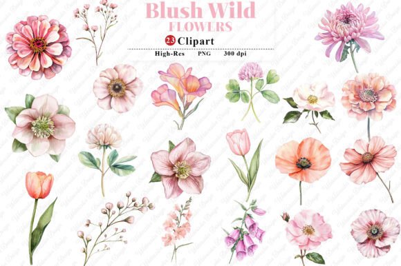 Watercolor Blush Wild Flowers: A Font with Soft, Expressive Charm