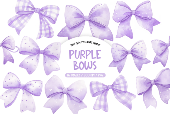 Watercolor Bows PNG Bundle