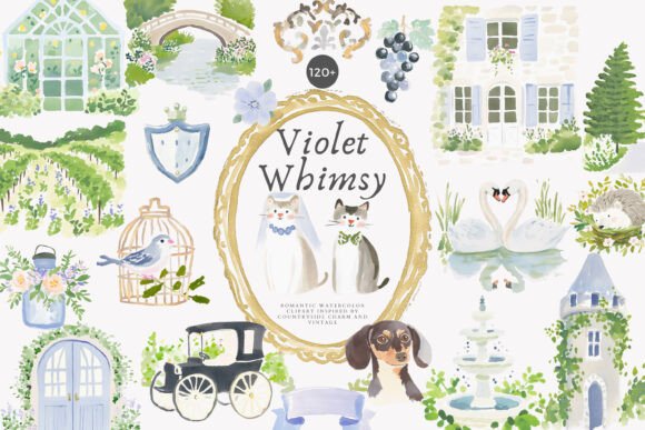 Watercolor Clipart Cottagecore Set