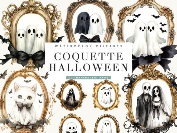 Watercolor Coquette Halloween: Whimsy Meets Design