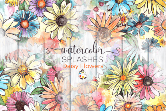 Watercolor Daisy Flower Splashes: A Playful Typeface