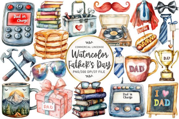 Watercolor Father's Day Clipart: A Designer's Guide to Warm, Handcrafted Visuals