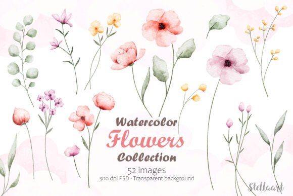 Watercolor Flowers Collection: Organic Type for Brands