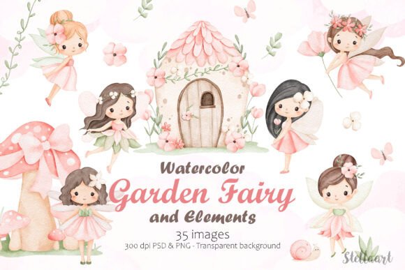 Watercolor Garden Fairy: A Whimsical Display Font for Creative Branding