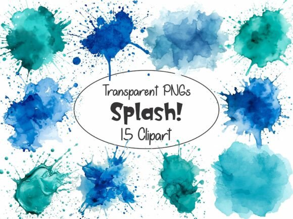 Watercolor Paint Splash – Blue Turquoise