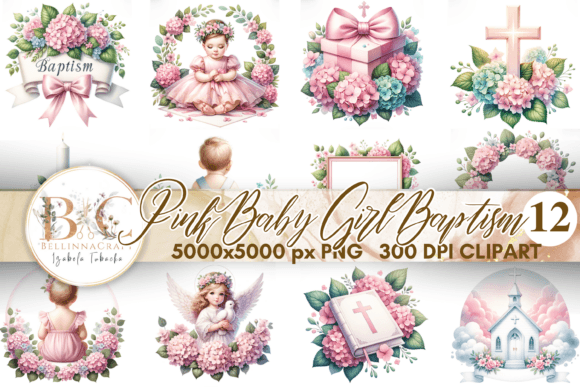 Watercolor Pink Baby Girl Baptism: A Delicate Font for Sentimental Designs
