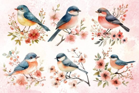 Watercolor Scandinavian Floral Bird: A Display Font with Nordic Charm