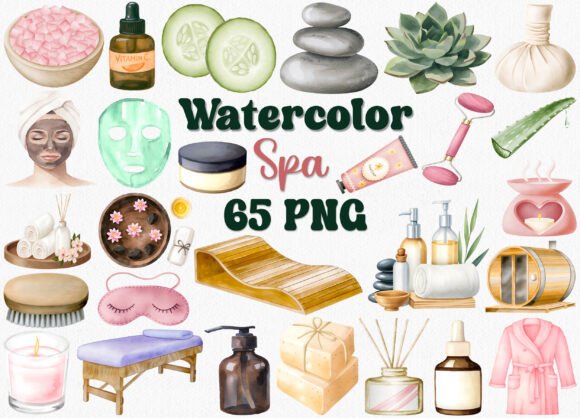 Watercolor Spa Clipart & Self Care PNG: A Visual Guide