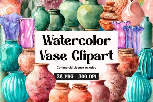 Watercolor Vase Clipart
