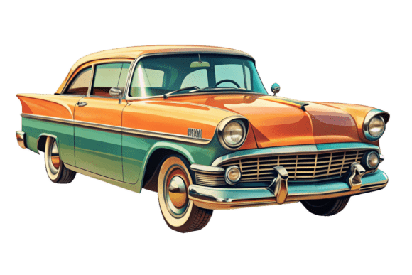 Watercolor Vintage Car PNG Mega Bundle