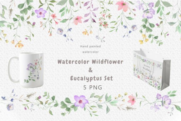 Watercolor Wildflower Eucalyptus Set